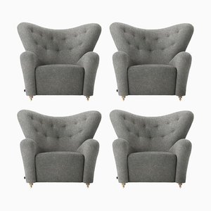 Grey Hallingdal the Tired Man Lounge Chair from by Lassen, Set of 4