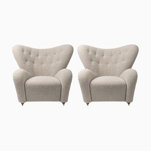 Dark Beige Sahco Zero the Tired Man Lounge Chairs from by Lassen, Set of 2