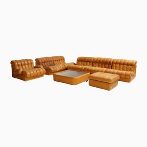 Modular Leather Sofa Set, Set of 8