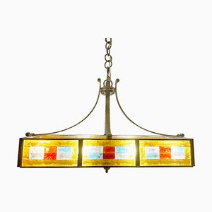 Mid-Century Colored Glass Suspension Lamp from Poliarte, Italy, 1970s