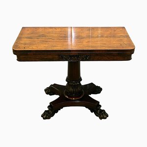 Regency Kartentisch aus Hartholz mit drehbarer Tischplatte