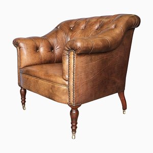 Somerville Brown Leather Chesterfield Chair from George Smith