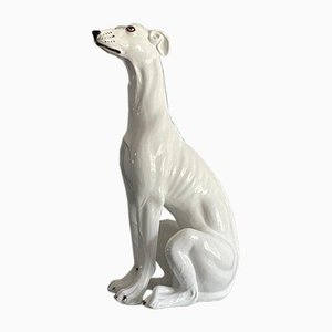Large Mid-Century Modern Italian Greyhound Statue in Ceramic, 1970s