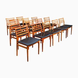 Teak MCM Dining Chairs by Erling Torvits for Sorø Stolefabrik, 1960s, Set of 14