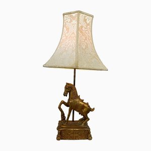 Vintage Oriental Style Warrior Horse Lamp
