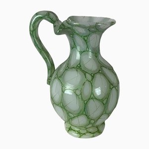Late 19th-Century Richardson Style Green Opaline Glass Jug