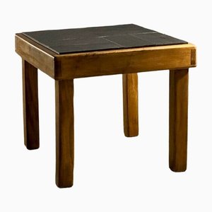 Coffee Table in Elm & Slate from Maison Regain, France, 1950s / 60s