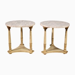 20th Century Side Tables With Marble Top, Set of 2