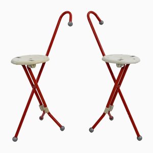 Ulisse Folding Stools by Ivan Loss for Sandrigarden, 1980s, Set of 2
