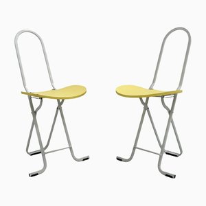 Yellow Dafne Folding Chairs by Gastone Rinaldi for Thema, 1970s, Set of 2