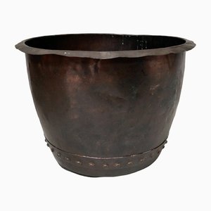 Antique Copper Cauldron Planter