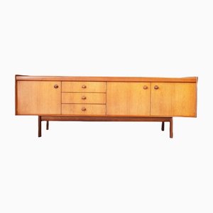 Mid-Century Long Teak Sideboard with Pinched Handles, 1960s