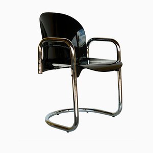 Black Chrome Dessau Tubular Chair by Tobia & Afra Scarpa for B&B Italia, 1970