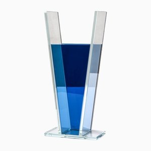 Jarrón Azzurro de vidrio coloreado de Ettore Sottsass para RSVP, década de 2000