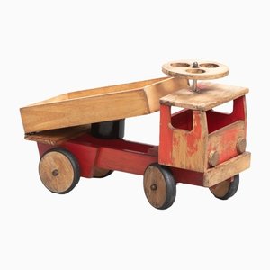 Große Vintage Kinder Spielzeug LKW aus Holz