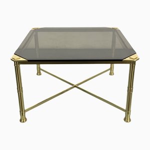 Modernist Solid Brass and Glass Coffee Table, Italy, 1970s