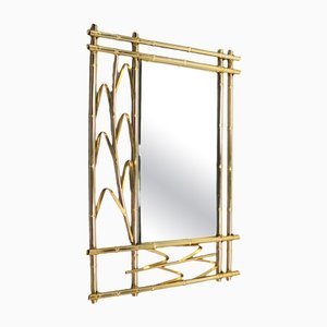 Specchio in metallo dorato, anni '60