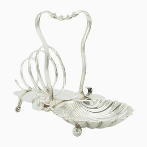 Antique English Victorian Silver Plated Toast Rack, 1900s