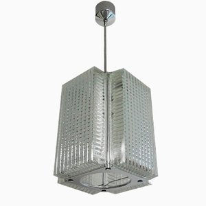 Hängelampe aus Pressglas von Napako, 1970er