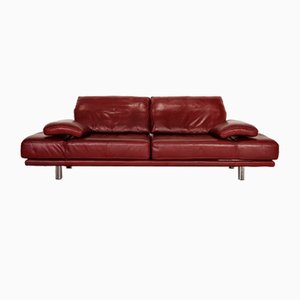 Dark Red Model 2400 Two-Seater Leather With Relax Function from Rolf Benz