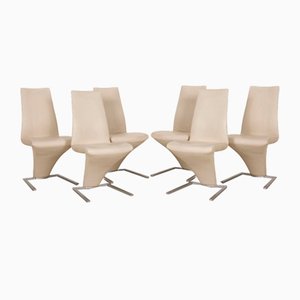Cream Leather Model 7800 Chairs from Rolf Benz, Set of 6