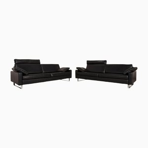 Schwarze anthrazitfarbene Conseta Zwei-Sitzer Sofas von Cor, 2er Set