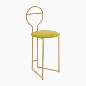 Gold with Low Back & Chartreuse Velvet Forthy Joly Chairdrobe by Colé Italia