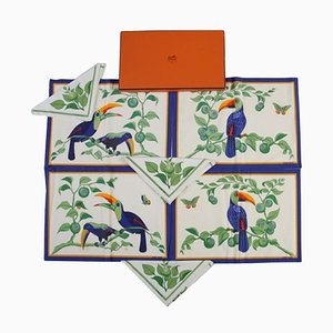 Tovagliette e tovaglioli Toucan di Hermès, set di 8