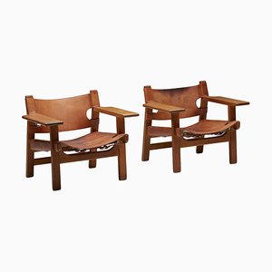 Scandinavian Modern Lounge Chairs by Børge Mogensen, 1959, Set of 2