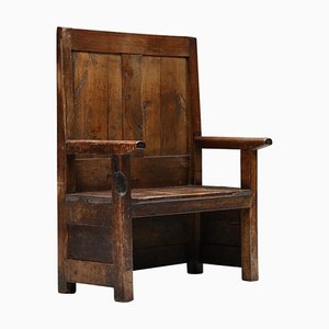 Banc d'Église à Haut Dossier en Bois, 1880s