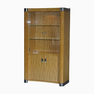 Burr, Satinwood & Chrome Drinks Display Cabinet from Giorgio Collection