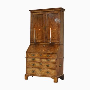 Antique George II Burr Walnut Bookcase or Chest of Drawers, 1740s