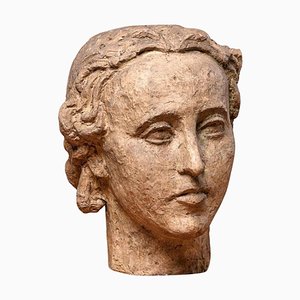 Female Head, Sculptured Polychrome
