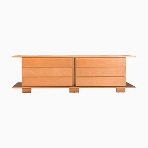 Credenza impiallacciata in faggio con 6 cassetti, Italia, anni '70