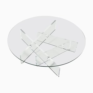 Graphic Glass & Acrylic Glass Coffee Table, Italy, 1970s