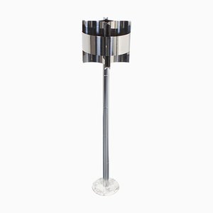 Chrome and Marble Floor Lamp attributed to Pierre Cardin, 1970s