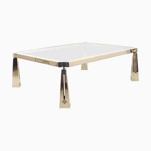 Brass and Glass Coffee Table by Peter Ghyczy