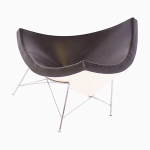 Coconut Chair in Brown Leather by George Nelson for Vitra