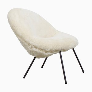 Organic Lounge Chair in a Wool Fabric by Fritz Neth, Germany, 1960s