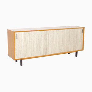 Mid-Century Maple and Cane Sideboard with Sliding Doors, Italy, 1960s
