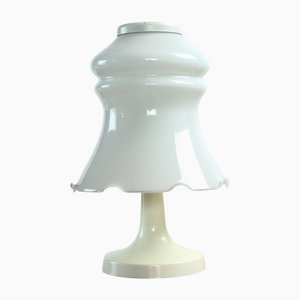 Lampe de Bureau en Verre Opalin Blanc de Opp Jihlava, Tchécoslovaquie, 1960s