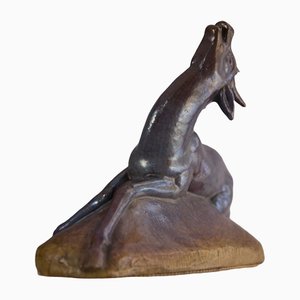 Animalier Skulptur aus Faenza Keramik von Riccardo Gatti