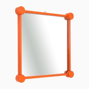 Mirror with Orange Painted Wooden Frame, 1960s