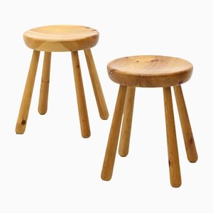 Solid Pine Stool, 1960s