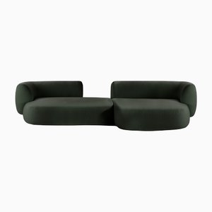 Set of Boucle Forest Hug Modular Fabric Sofa by Ferrianisbolgi