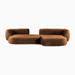 Boucle Gold Hug Modulares Sofa von Ferrianisbolgi, 2er Set