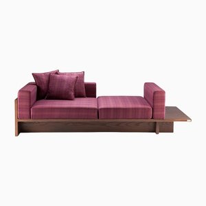 Bordeaux Fabric & Smoked Oak Chaplin Sofa from Collector