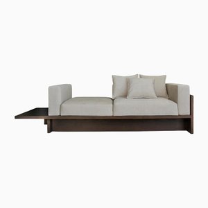 Concrete White Fabric & Smoked Oak from Chaplin Sofa