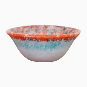 Türkis und Orange Keramik Teller