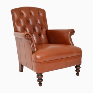 Victorian Style Deep Buttoned Leather Armchair, 1980s